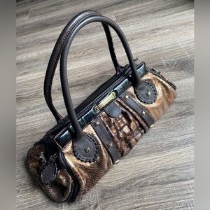 Cromia bronze, black and brown 14 inch made in Italy handbag